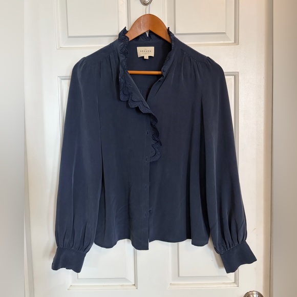 Sezane Chlo Shirt Navy 34/2 - Picture 7 of 9